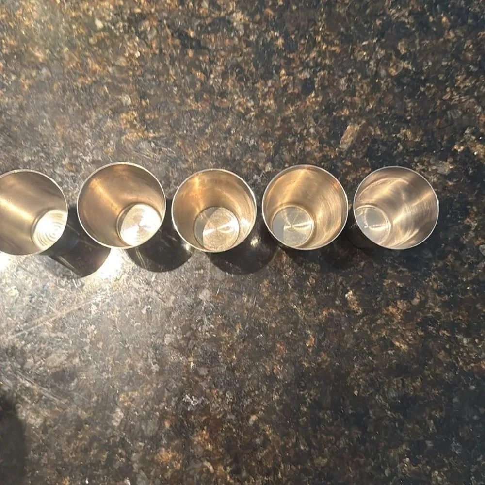 (5) Stainless Steel Shot Glasses SET - 2 Oz - Shotglasses - BRAND NEW
